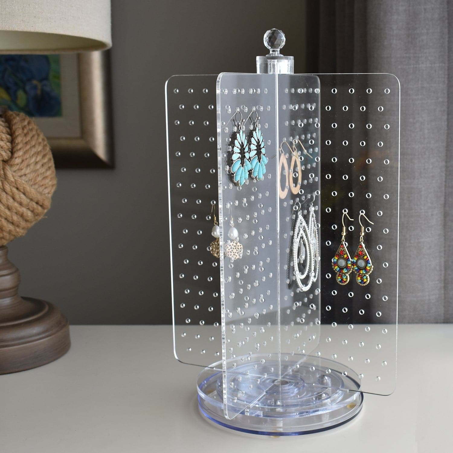 #JWY6025 Acrylic Rotating 216 Pairs Earring Jewelry Display