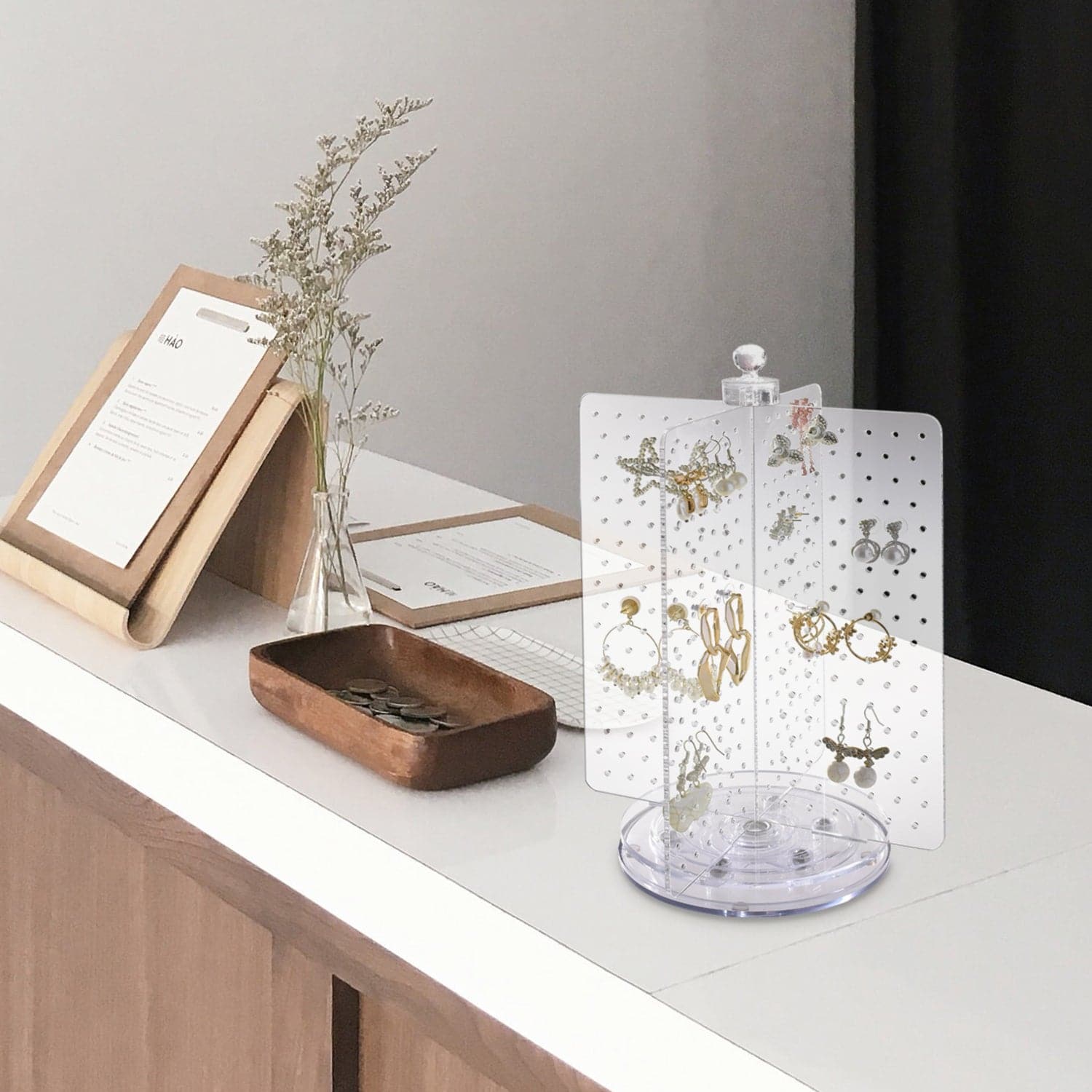 #JWY6025 Acrylic Rotating 216 Pairs Earring Jewelry Display