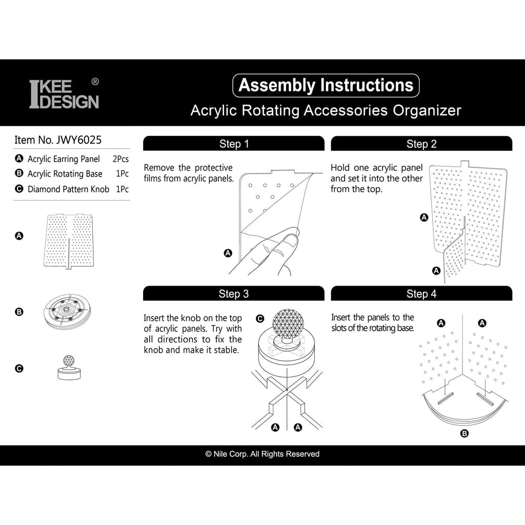 #JWY6025 Acrylic Rotating 216 Pairs Earring Jewelry Display