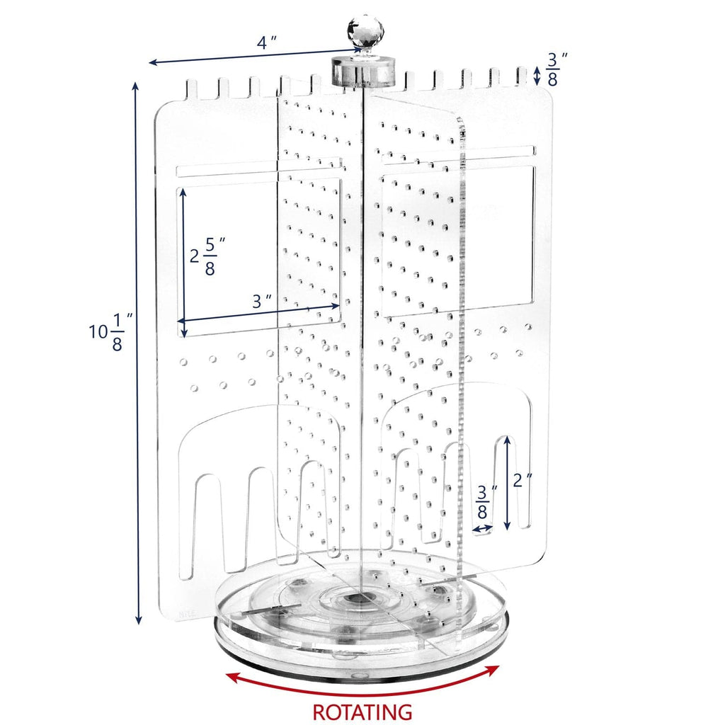 #JWY6065 Acrylic Rotating Jewelry Display Stand Earring Holder Accessories Organizer