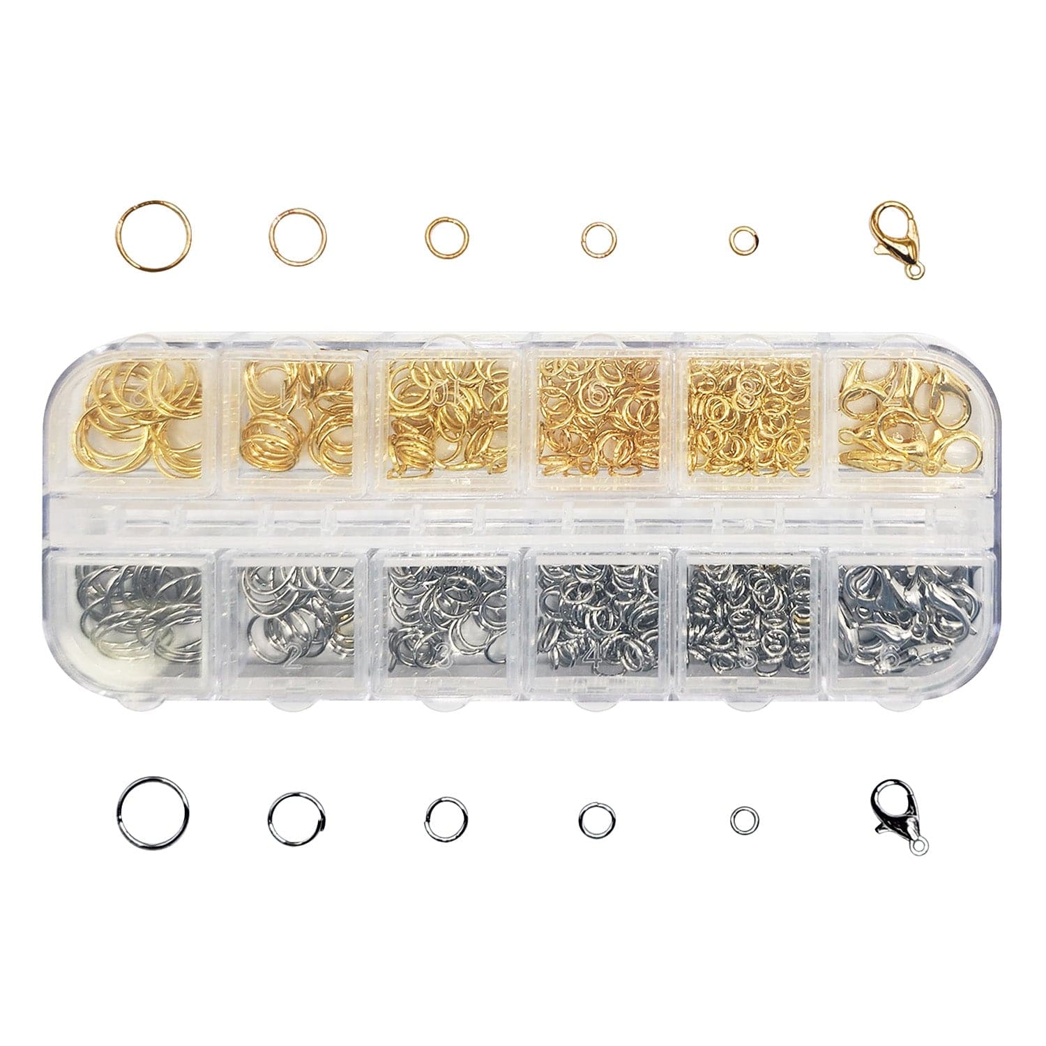 #LD22984 1200Pcs Jewelry findings kit with pliers,Lobster clasp and jump ring kit, gold and silver