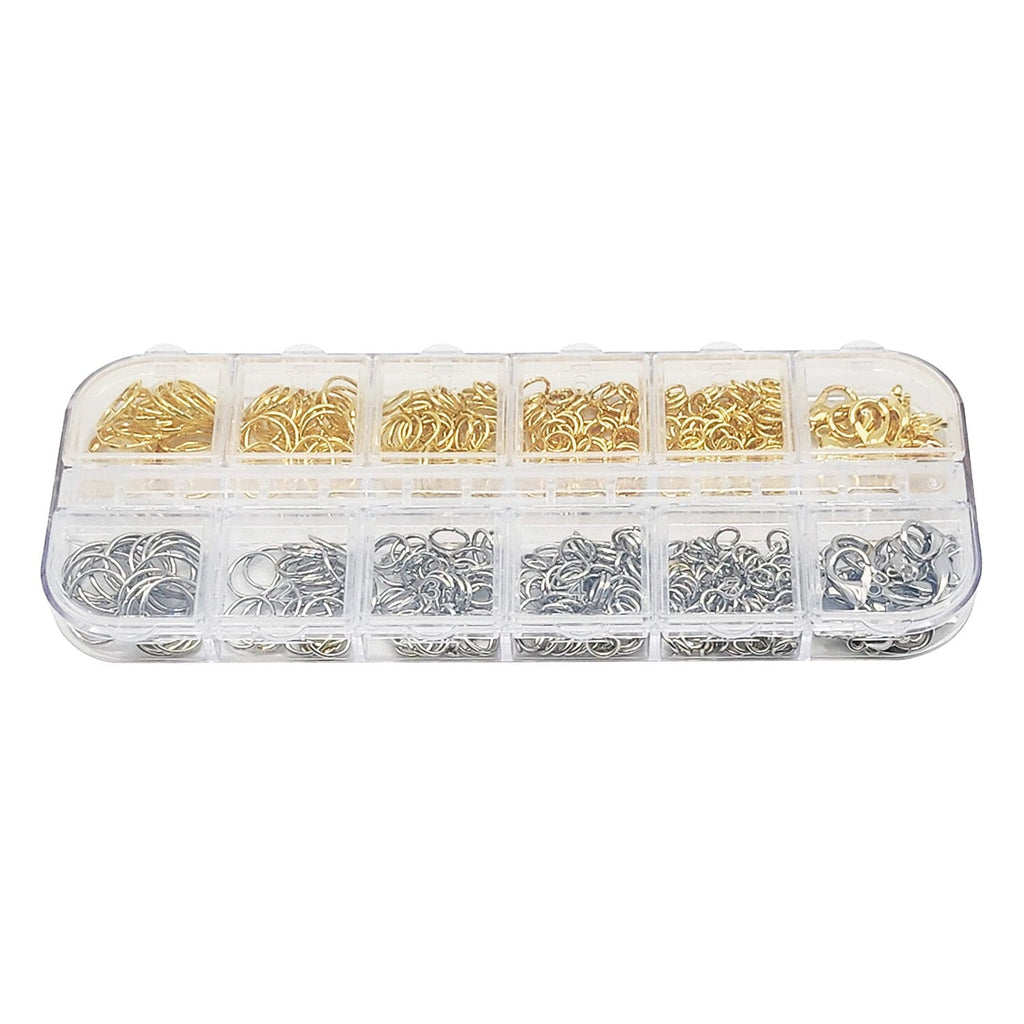 #LD22984 1200Pcs Jewelry findings kit with pliers,Lobster clasp and jump ring kit, gold and silver