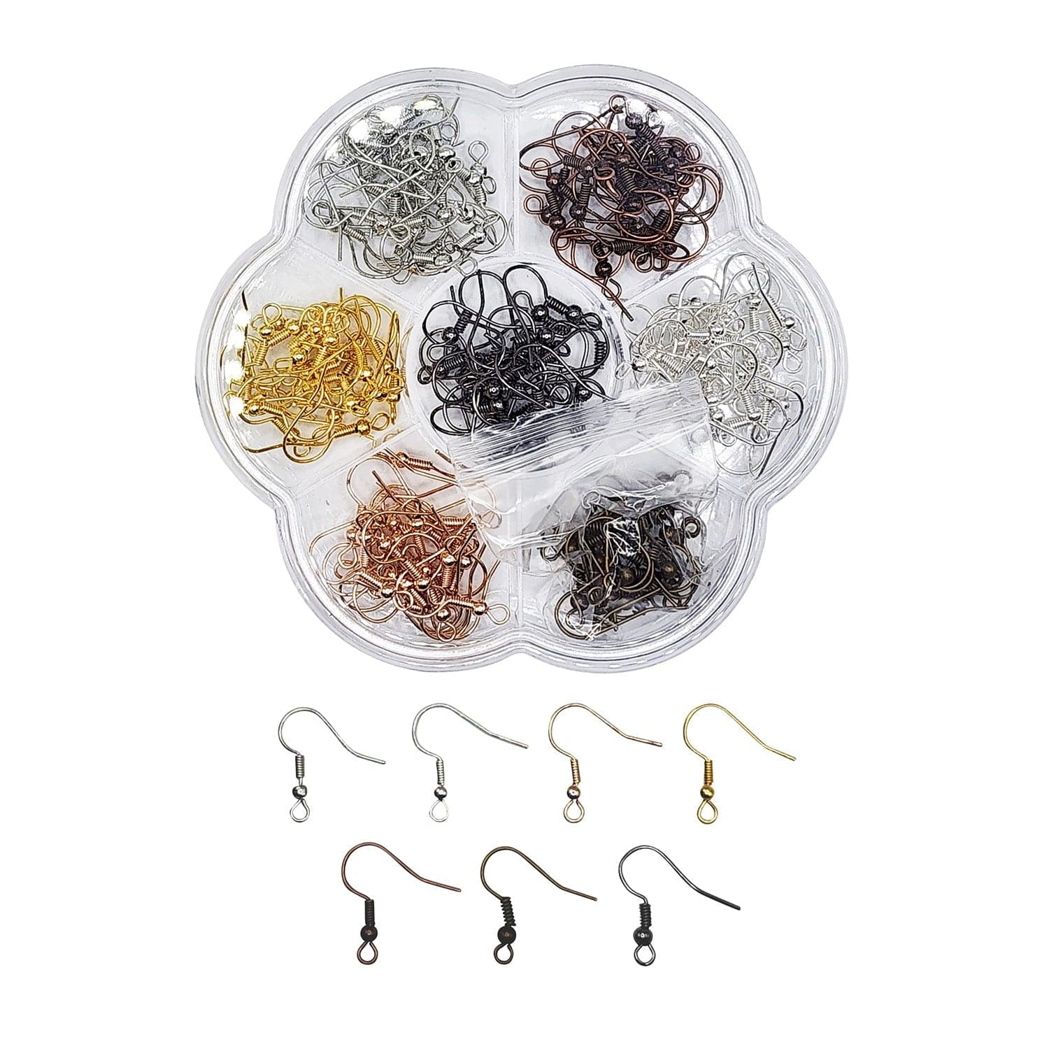 #LD37270 140pcs Jewelry Metal base Finding of 19mm x20mm  Earring Hooks 7 Colors for your DIY jewelry , 7 Colors are Sivler, Gold, Rose Gold, Nickel, Anitque Red, Anitque Black, Anitque Bronze 20pcs for each color.