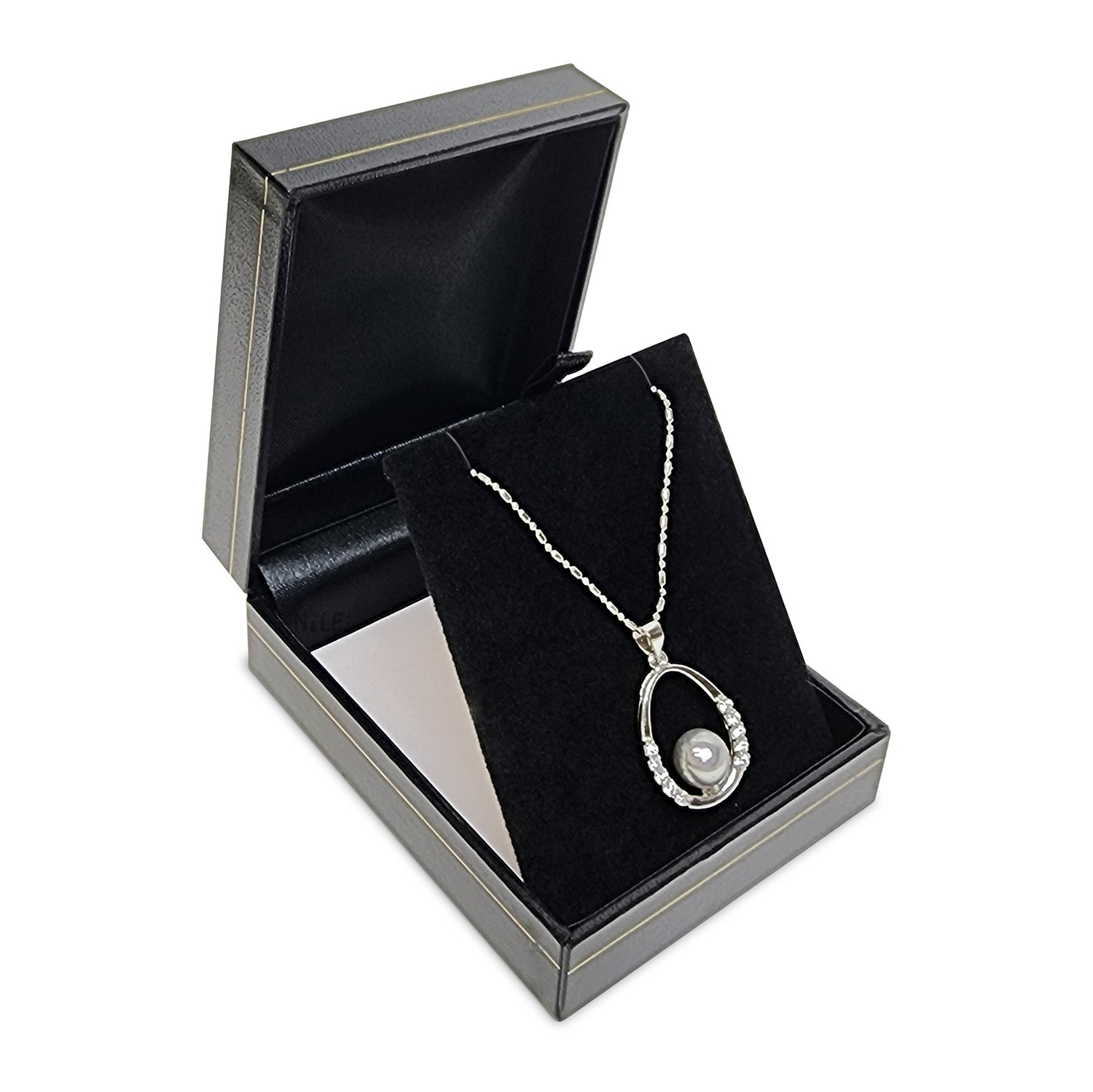 #LP9 Classic Leatherette Pendant/Earring Box