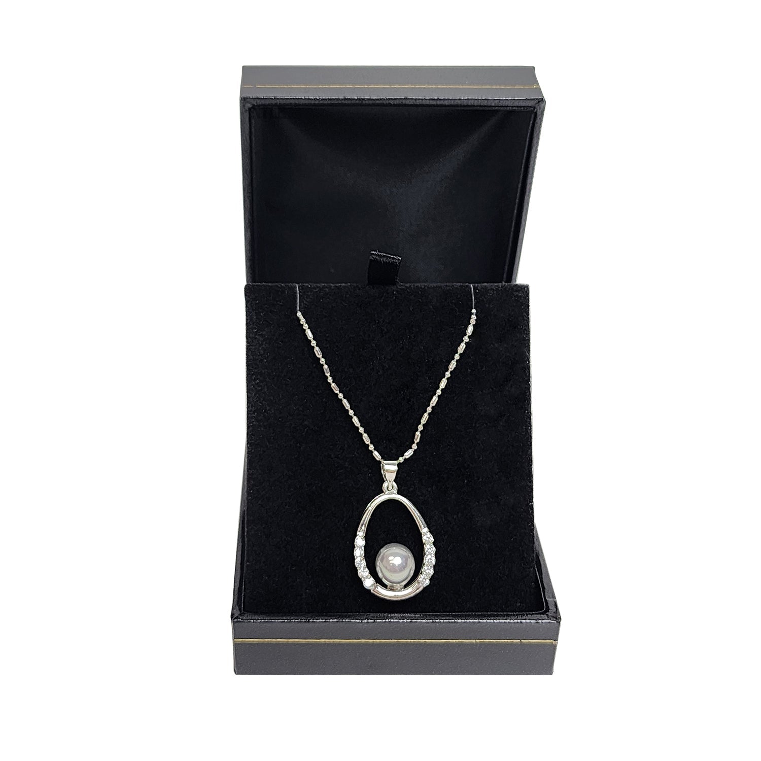 #LP9 Classic Leatherette Pendant/Earring Box