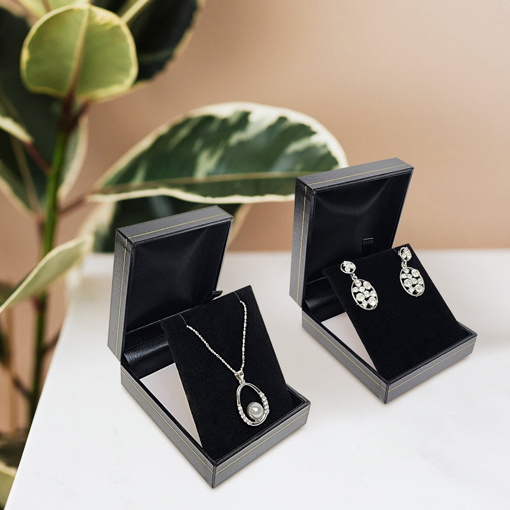 #LP9 Classic Leatherette Pendant/Earring Box