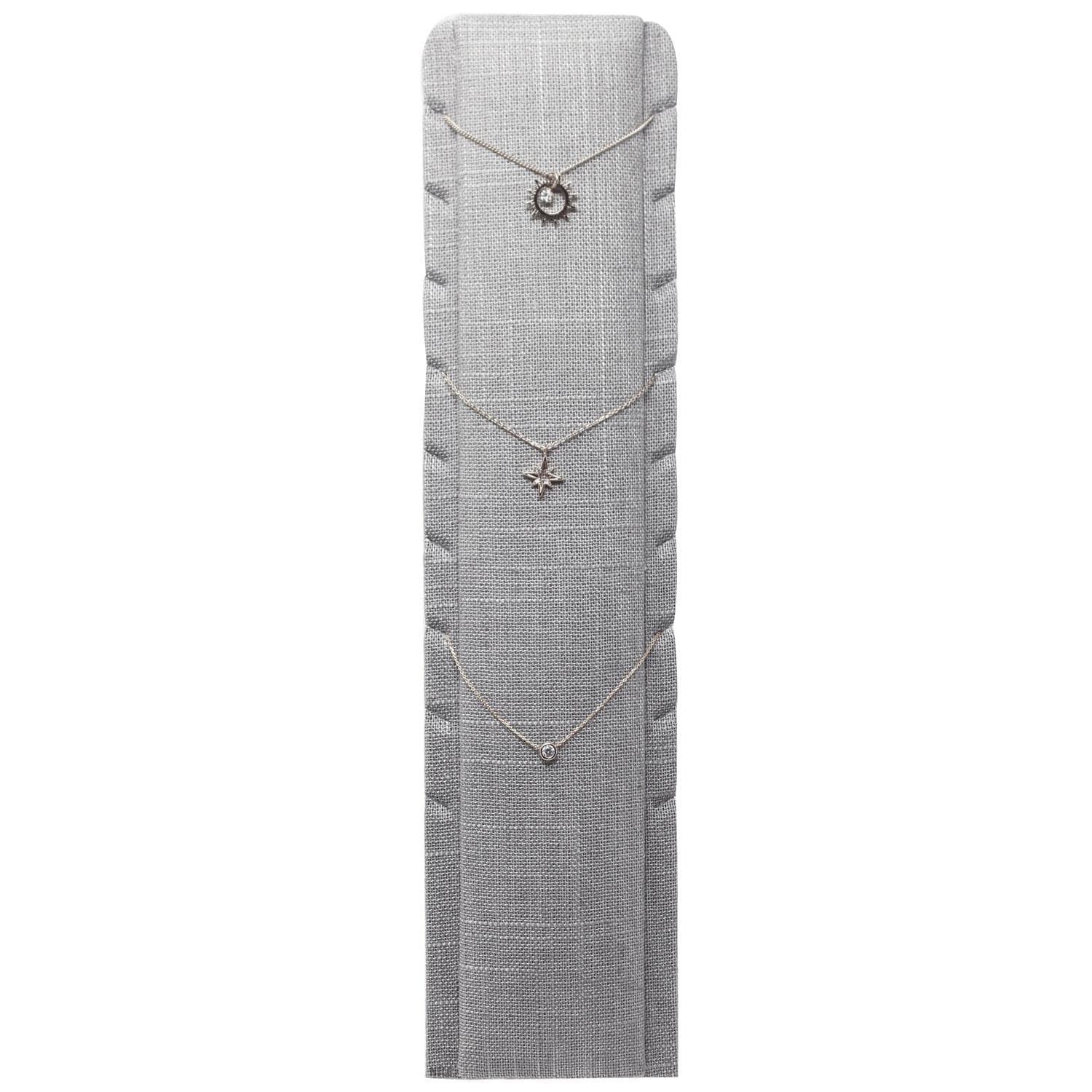 #ND-1991N-N21 Grey Linen Multi-Necklace Stand
