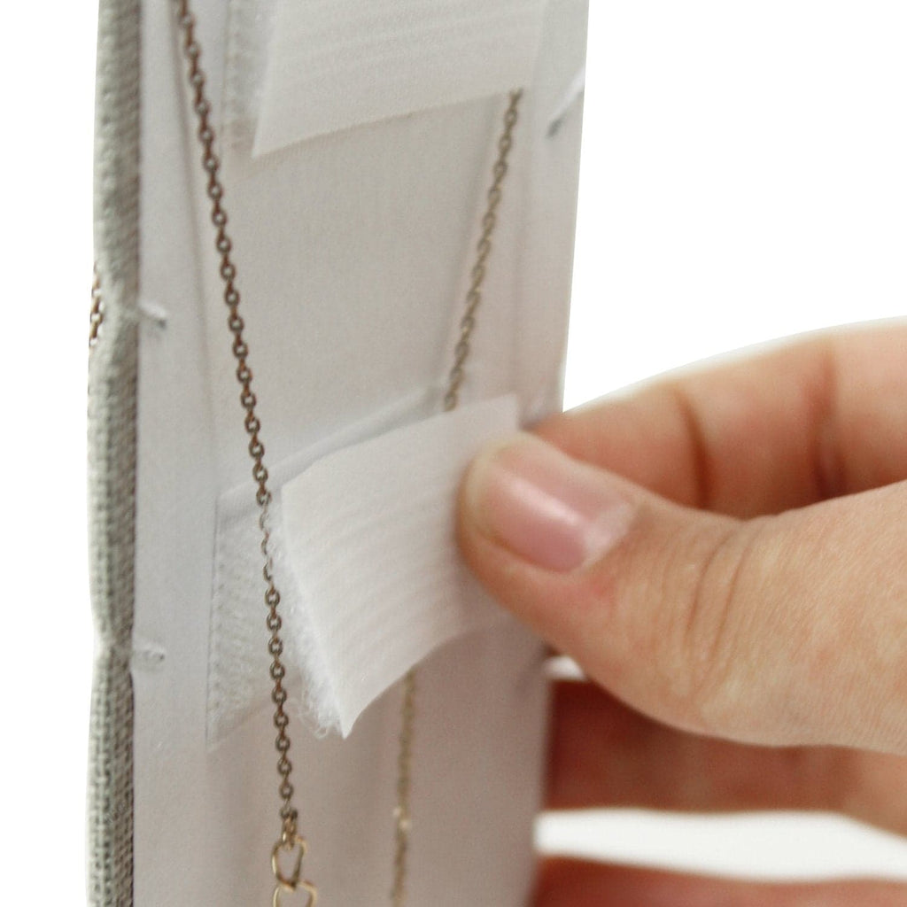 #ND-1991N-N21 Grey Linen Multi-Necklace Stand