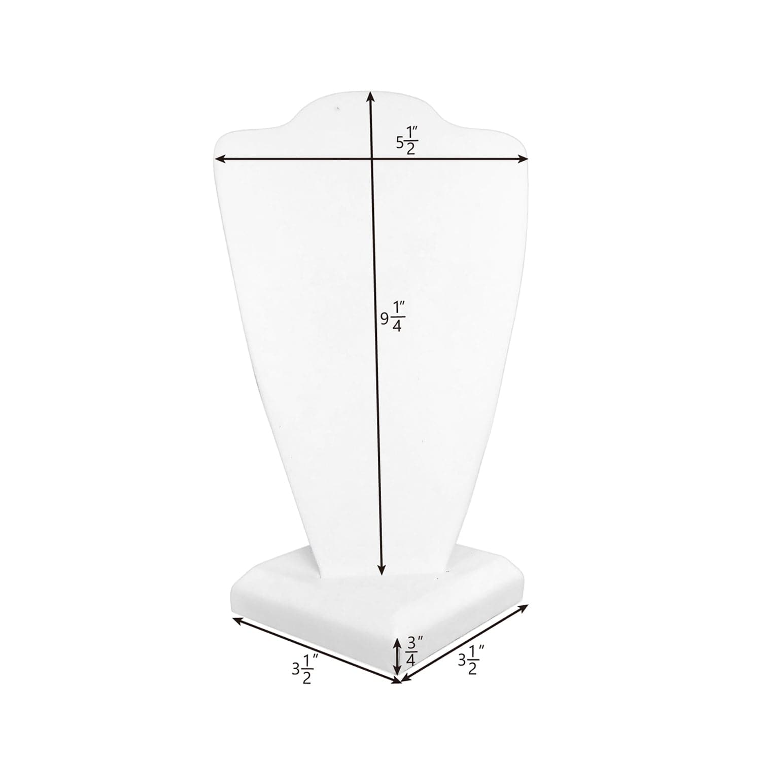 #ND102L-WH Necklace Display 5 1/2" x 4 7/8" x 10"H