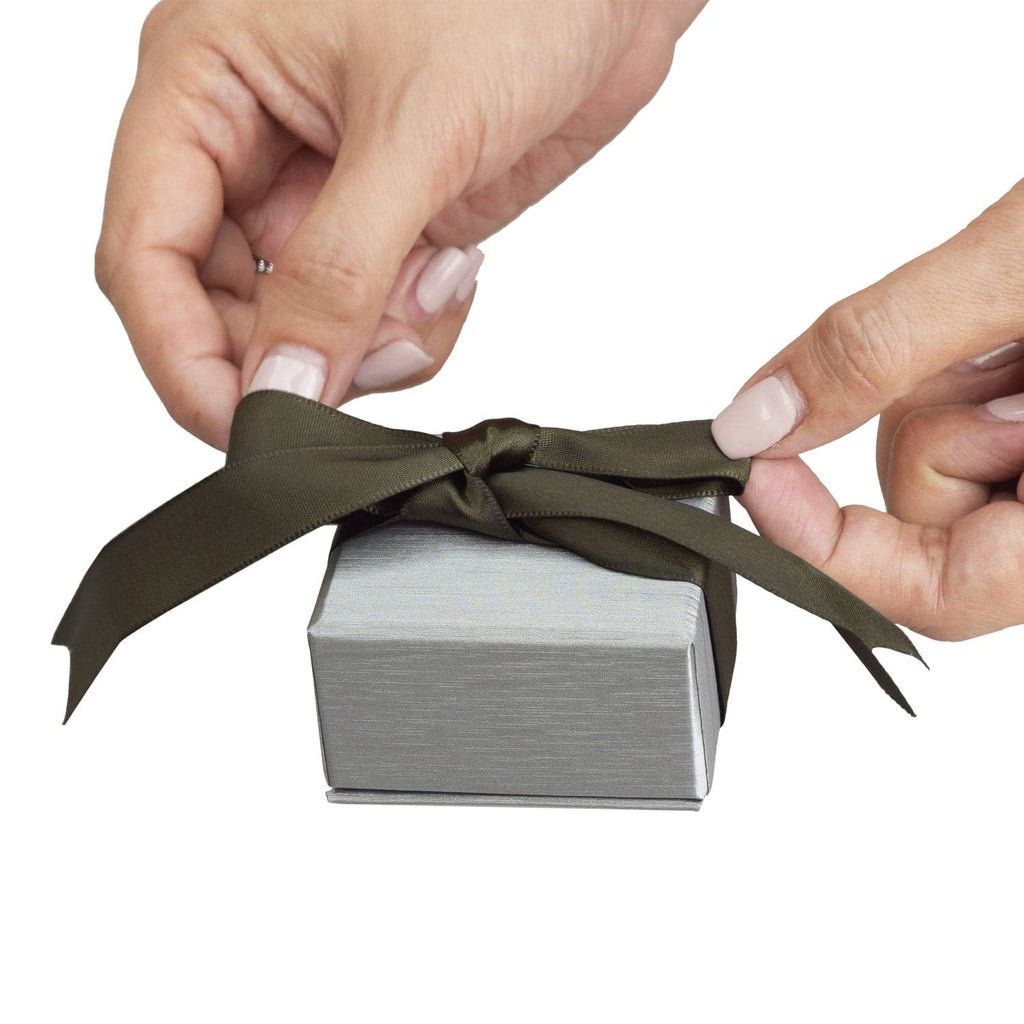 #PLE3-P22 Elegant Steel Gray Bowtie Earring Box