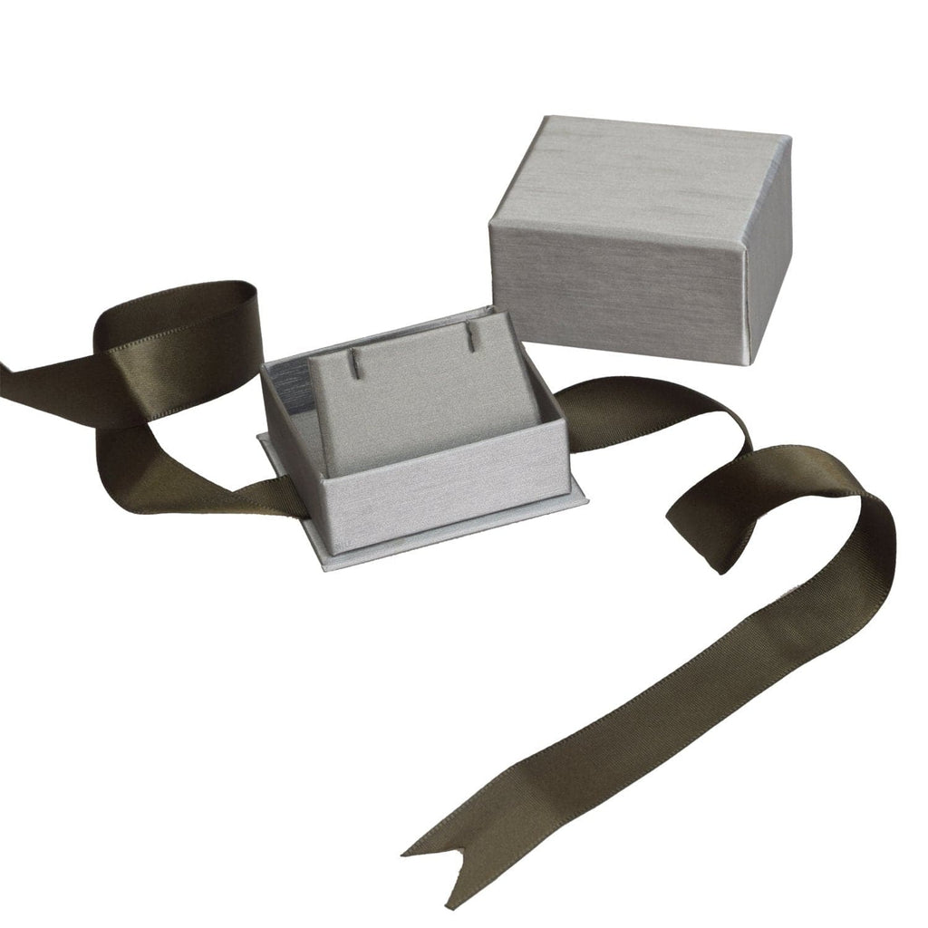 #PLE3-P22 Elegant Steel Gray Bowtie Earring Box