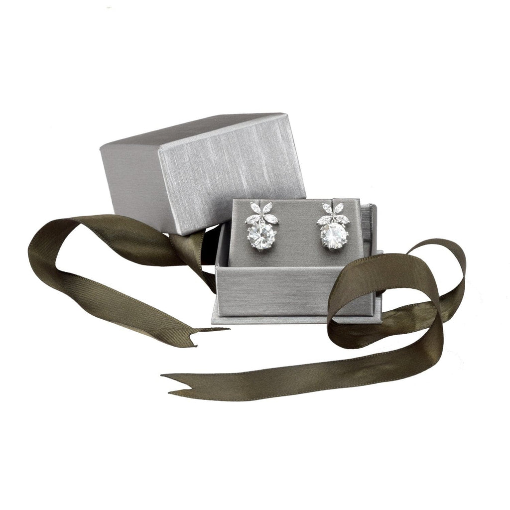 #PLE3-P22 Elegant Steel Gray Bowtie Earring Box