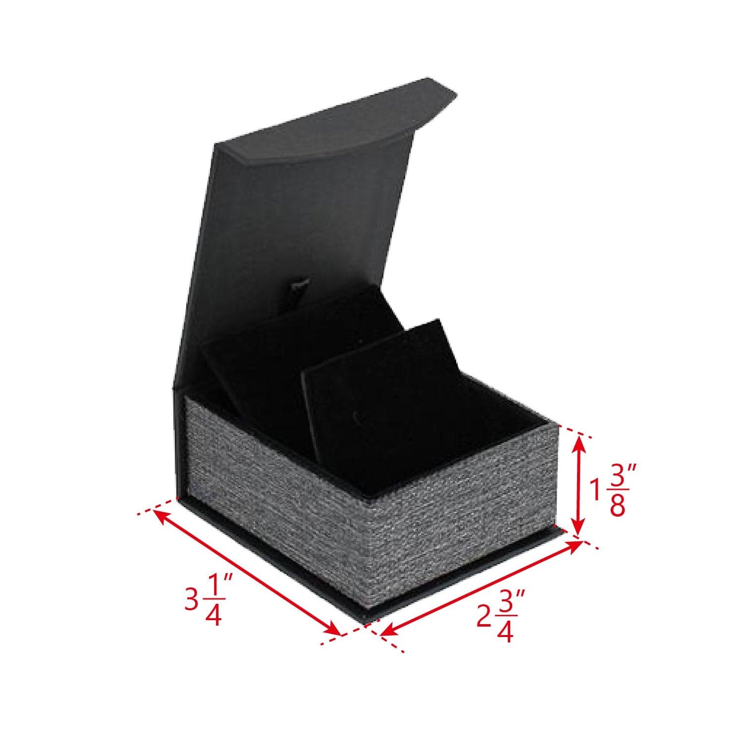 #PME4-M23 Elegant Mesh Gray Magnetic Pendant/Earring Plastic Boxes