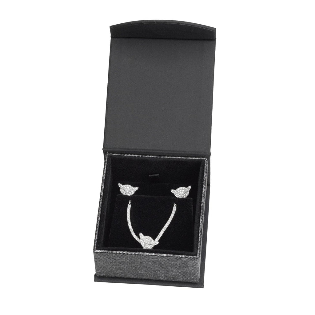 #PME4-M23 Elegant Mesh Gray Magnetic Pendant/Earring Plastic Boxes