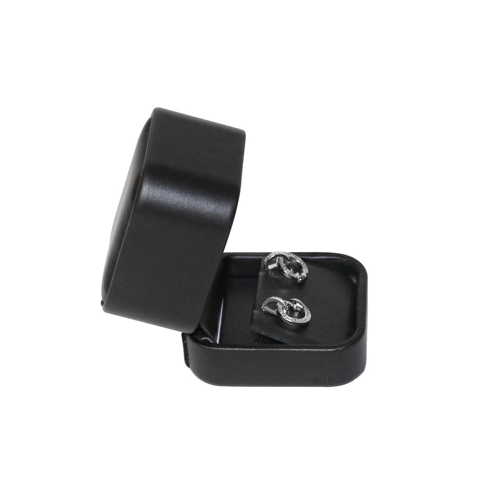 #RCE3 Round Corner Style Faux Leather Earring Box with 2 pcs Packer