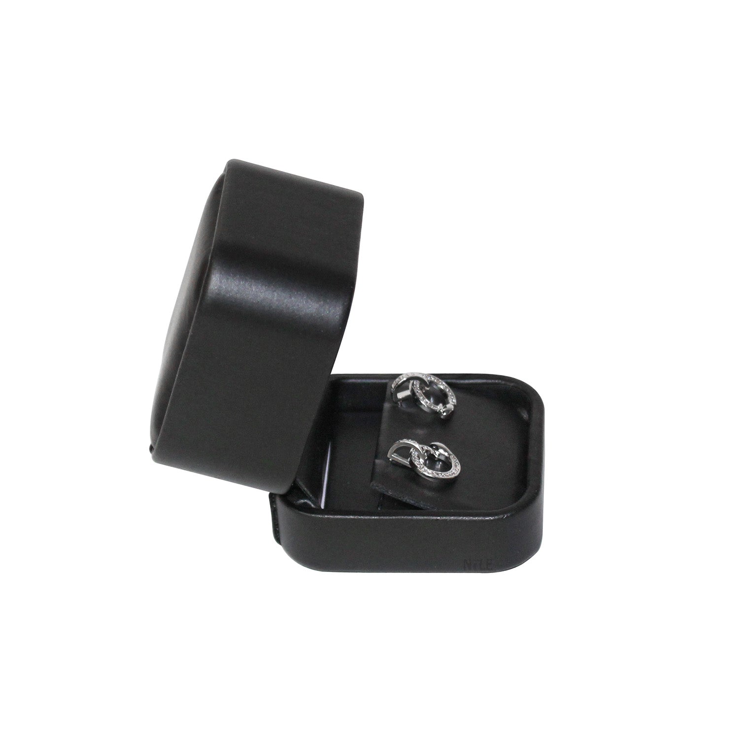 #RCE3 Round Corner Style Faux Leather Earring Box with 2 pcs Packer