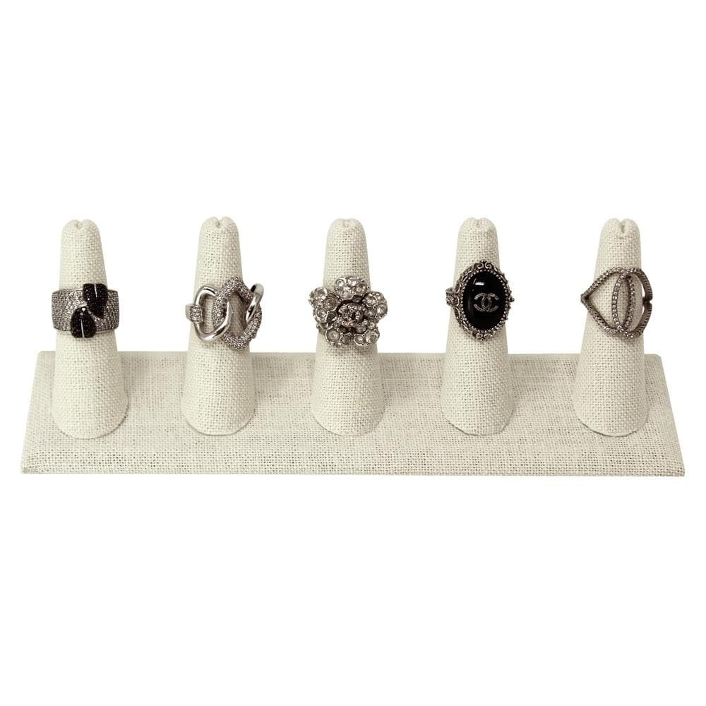 #RD-2455N-LE Linen Ring Display, 5 Fingers