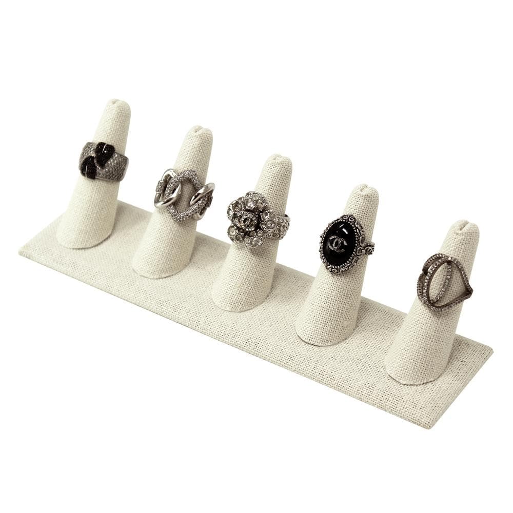 #RD-2455N-LE Linen Ring Display, 5 Fingers