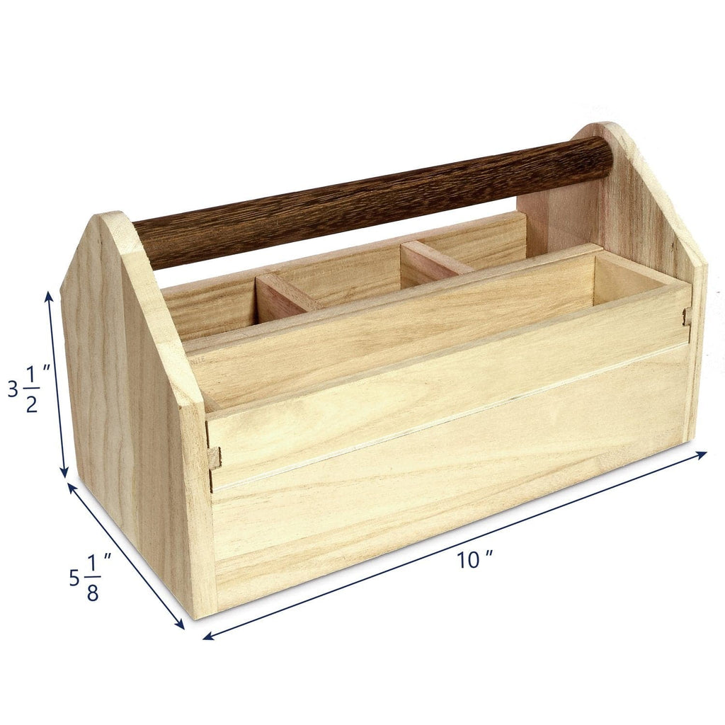 #SAT106 Natural Wood Color Wooden Craft Tool Box