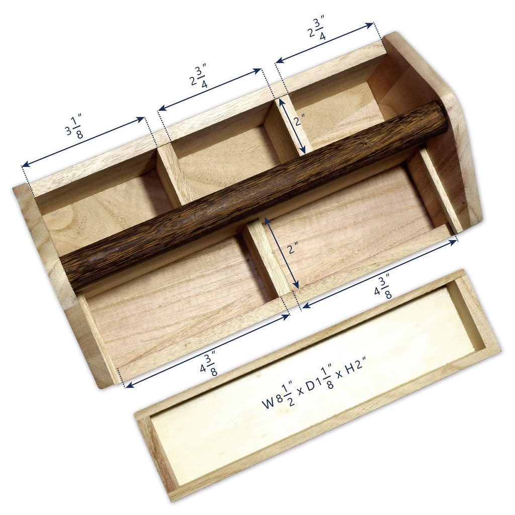 #SAT106 Natural Wood Color Wooden Craft Tool Box