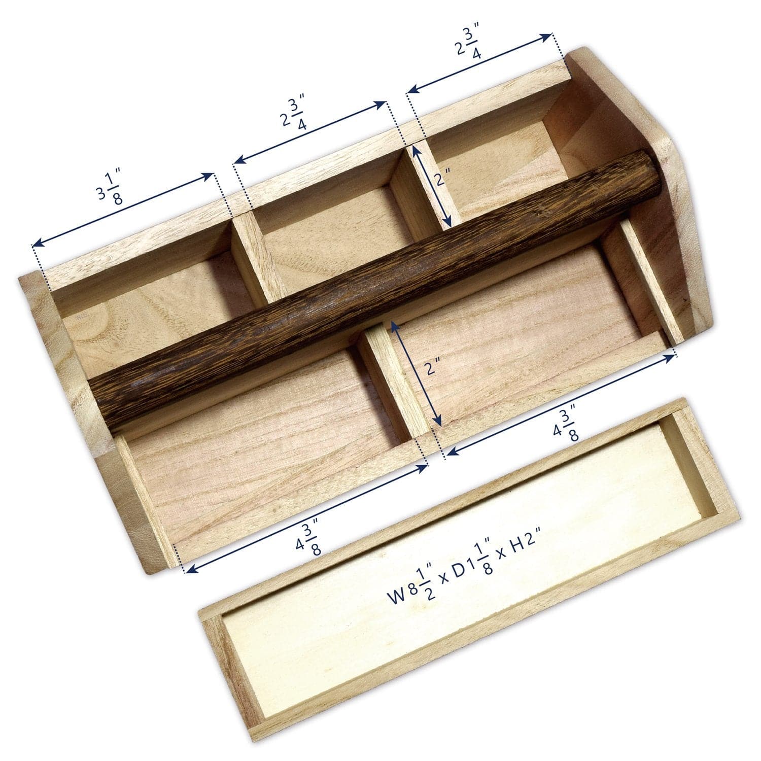#SAT106 Natural Wood Color Wooden Craft Tool Box