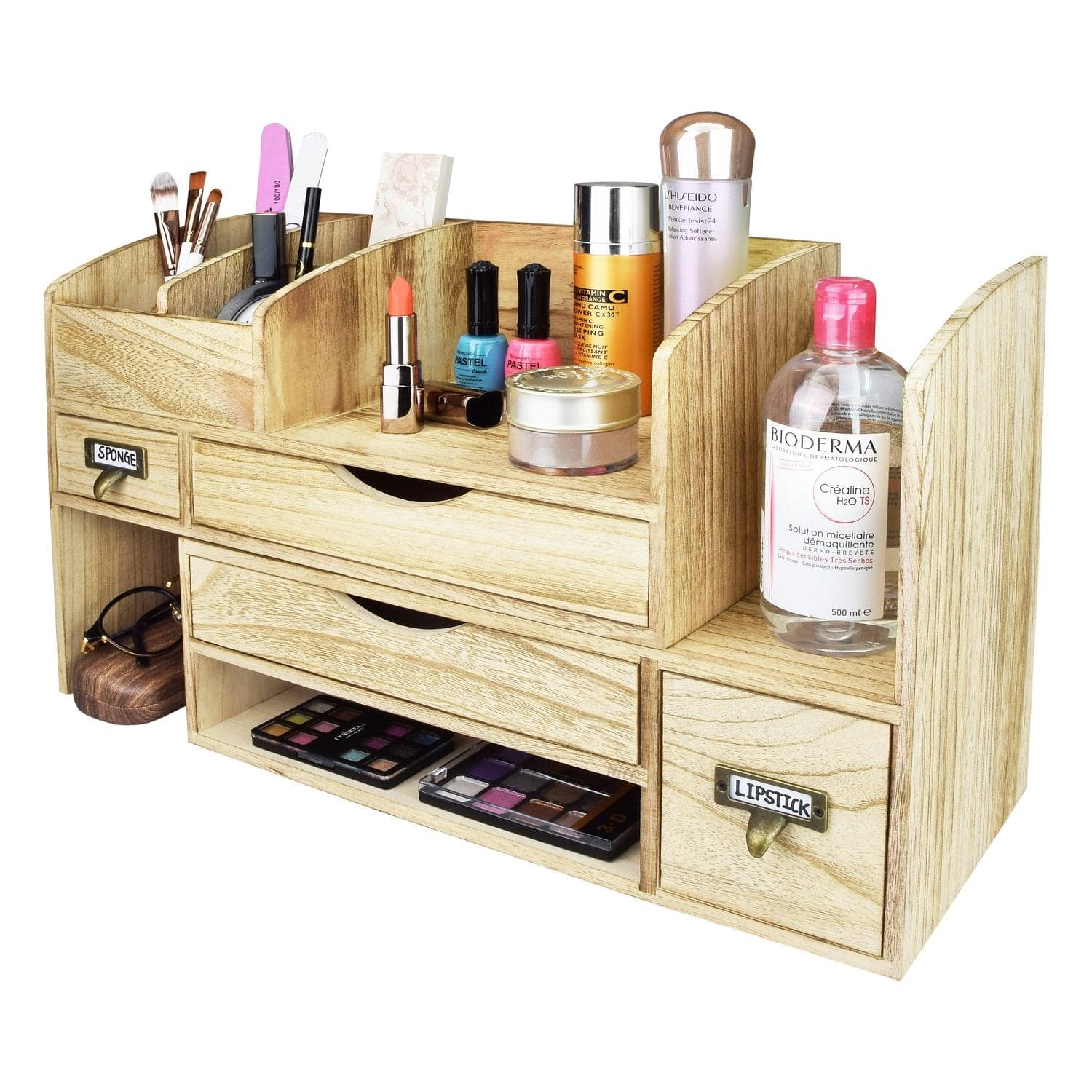 #SAT107 Adjustable Wooden Desktop Organizer Office Supplies Storage Shelf Rack