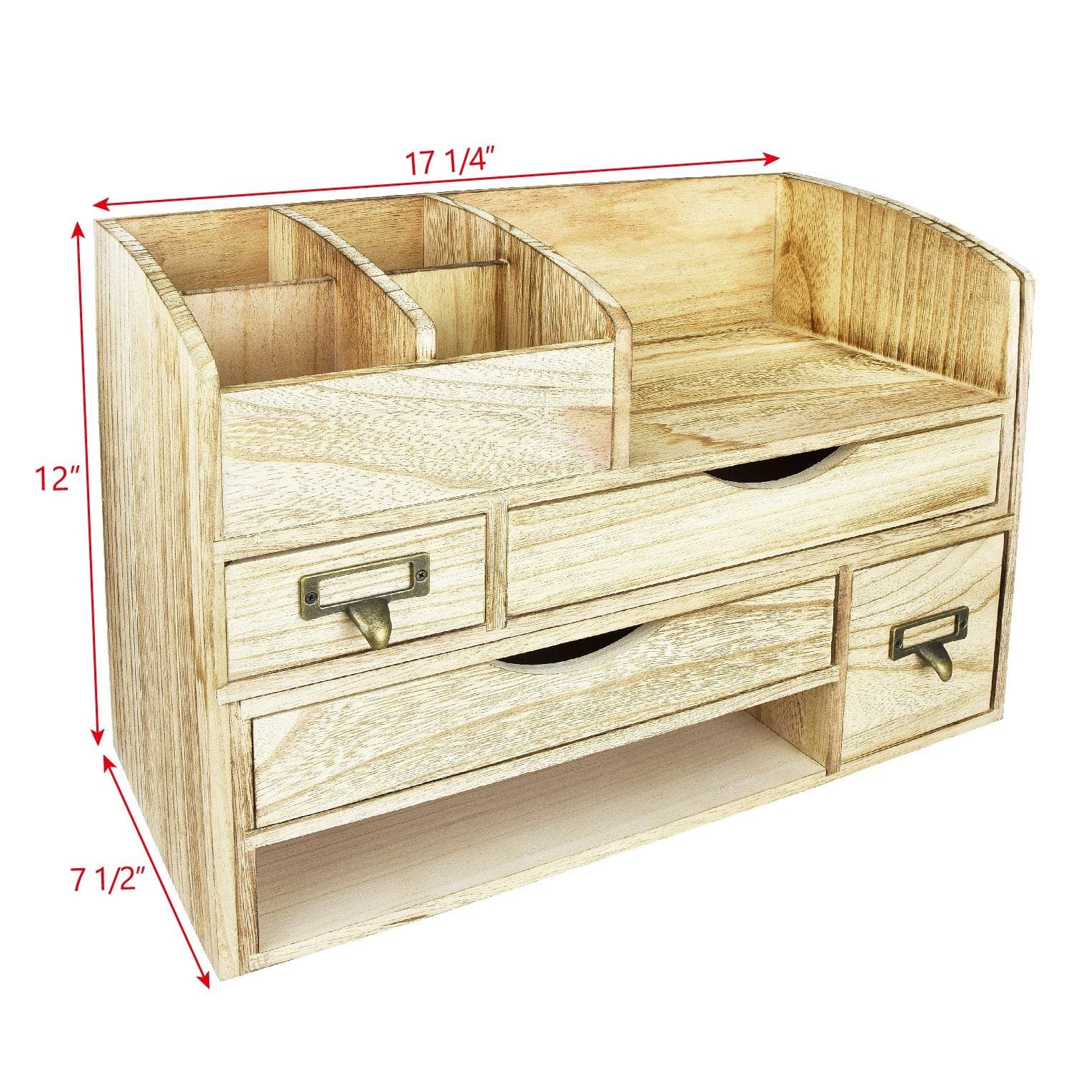 #SAT107 Adjustable Wooden Desktop Organizer Office Supplies Storage Shelf Rack