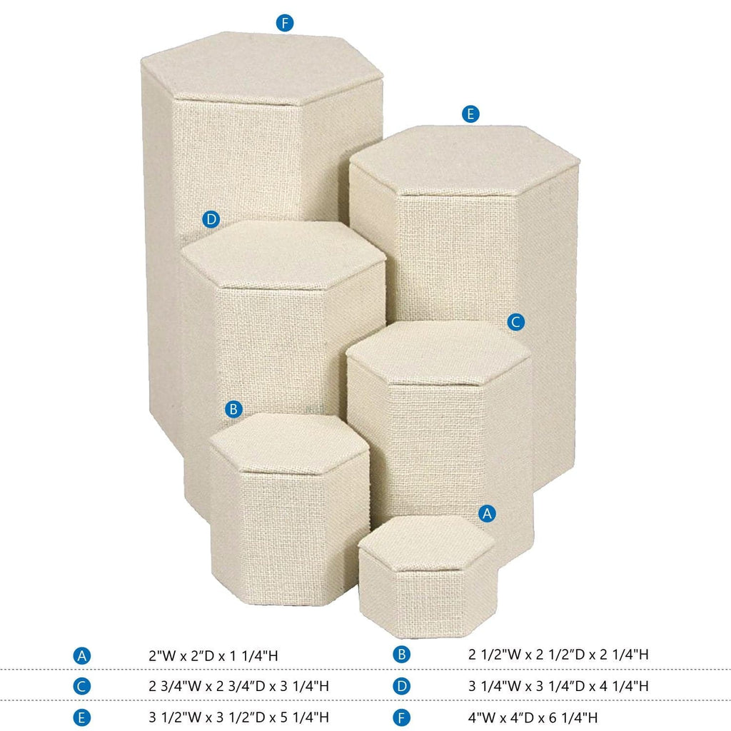 #ST-3138N-LE Burlap Linen Risers Set, 6 pcs