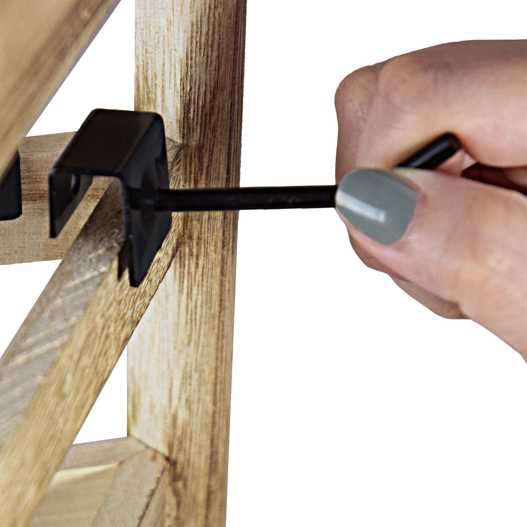 #WD2005 Wooden jewelry rack with 20 black hooks