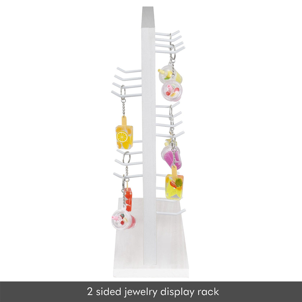 #WD2005 Wooden jewelry rack with  20 white hooks