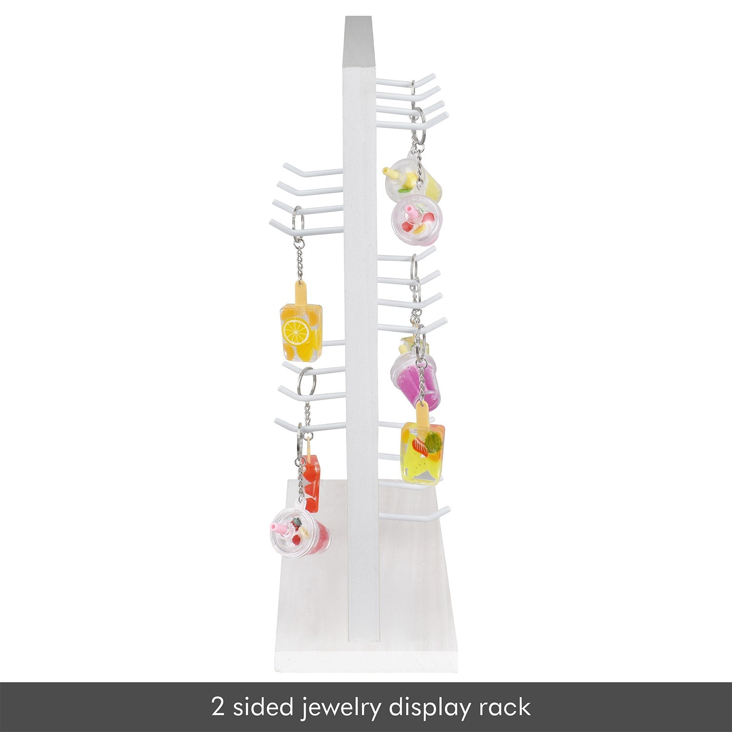 #WD2005 Wooden jewelry rack with  20 white hooks