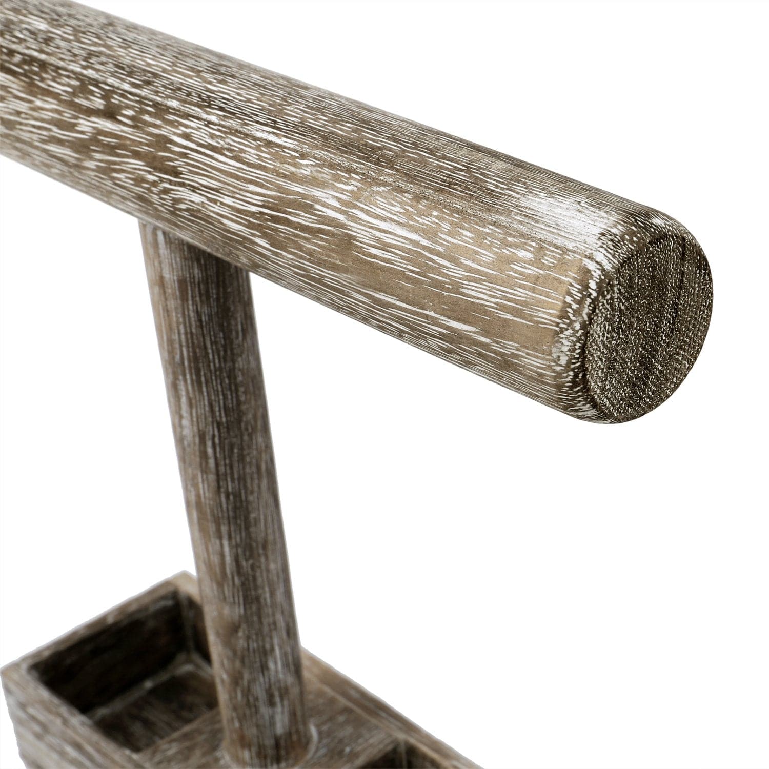 #WD219-6 Wooden T-bar Jewelry Display Stand with Compartments