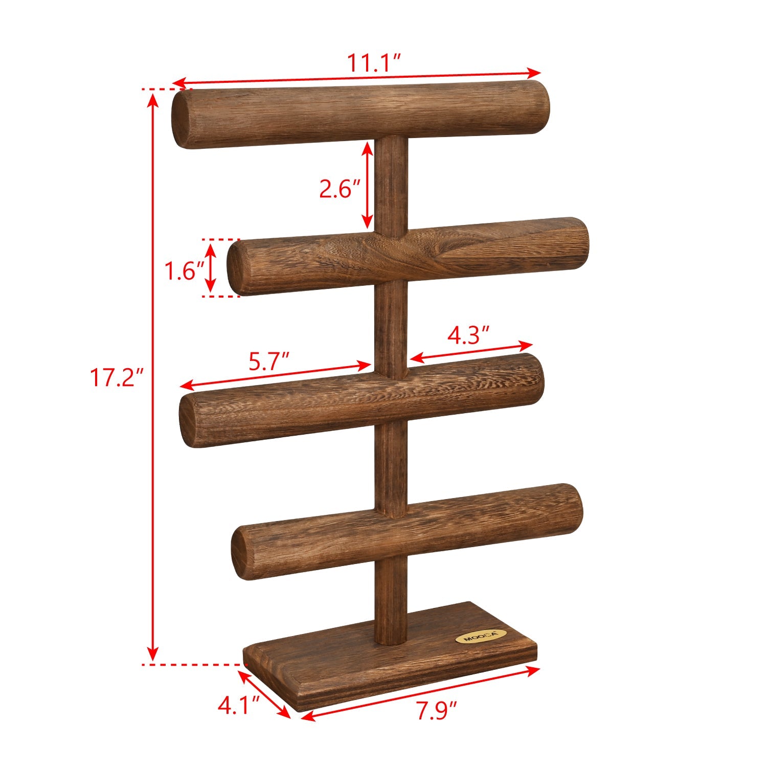 #WD2965 Wooden 4-Tier Jewelry Display Stand