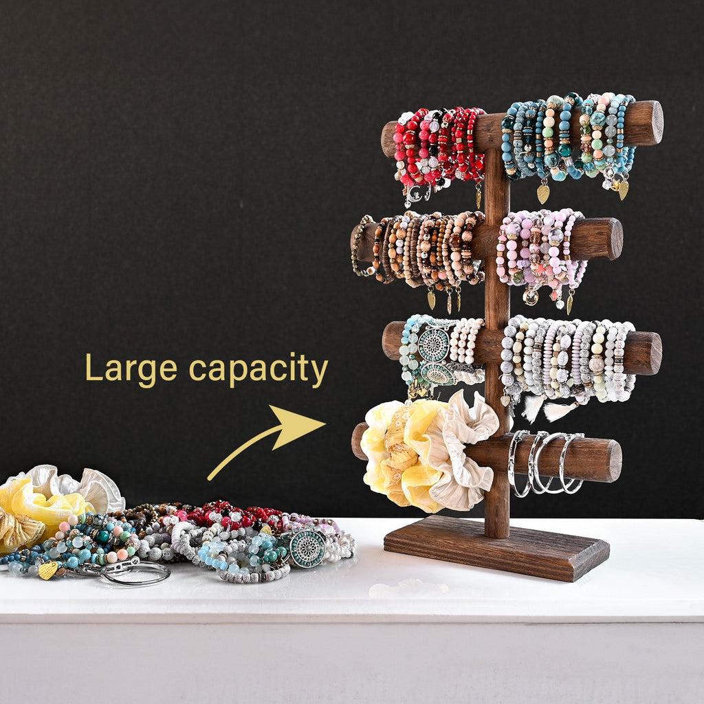 #WD2965 Wooden 4-Tier Jewelry Display Stand