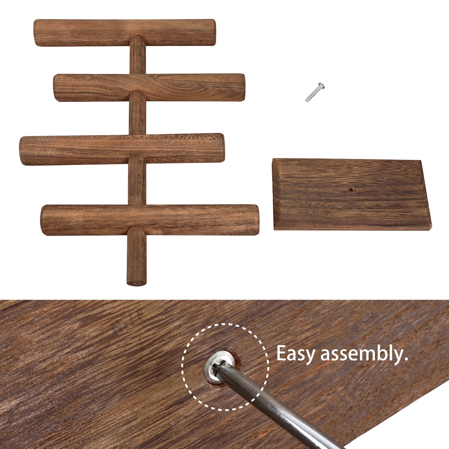 #WD2965 Wooden 4-Tier Jewelry Display Stand