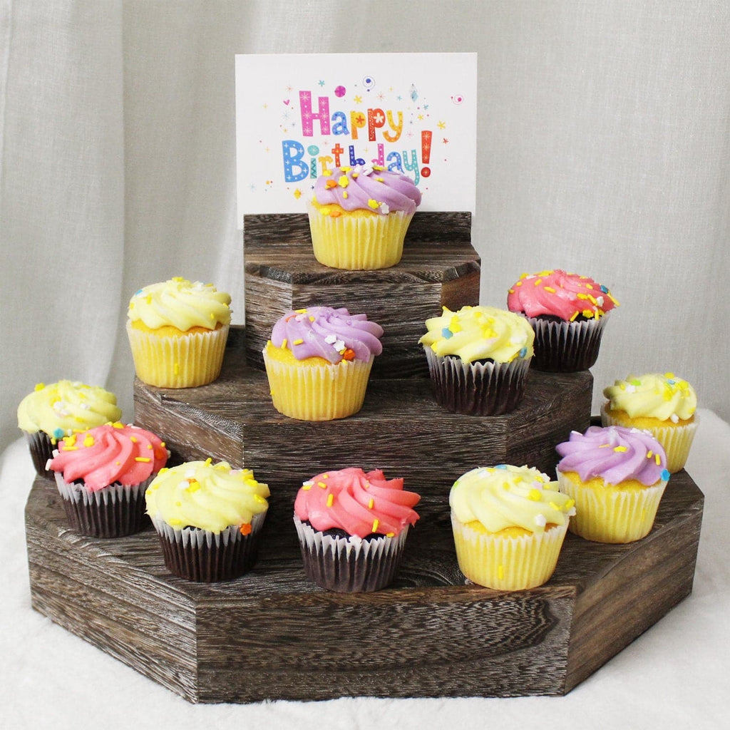 #WD3015 3-Tier Wood Stair Step Shelf Step Display Risers, Coffee Color