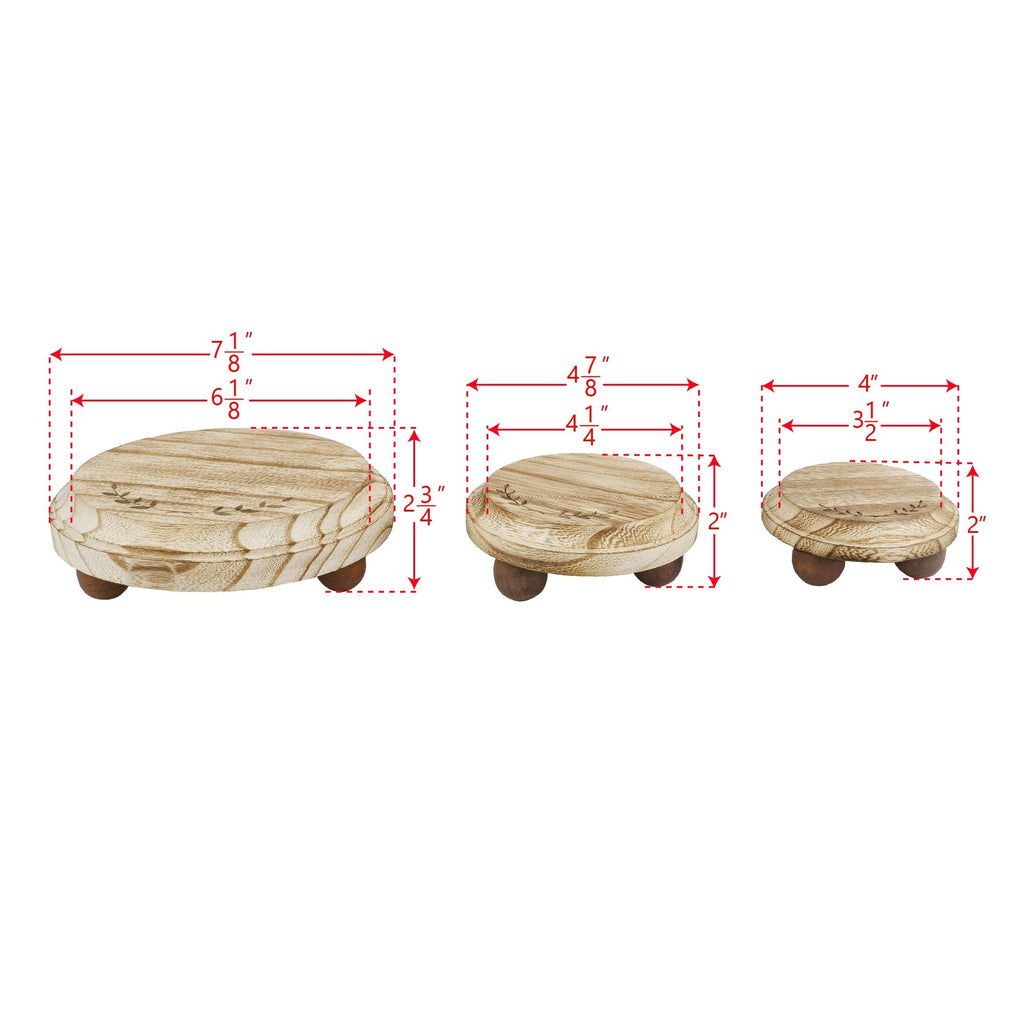 #WD3331-OK 3Pcs Set Wood Stackable Display Riser Stands