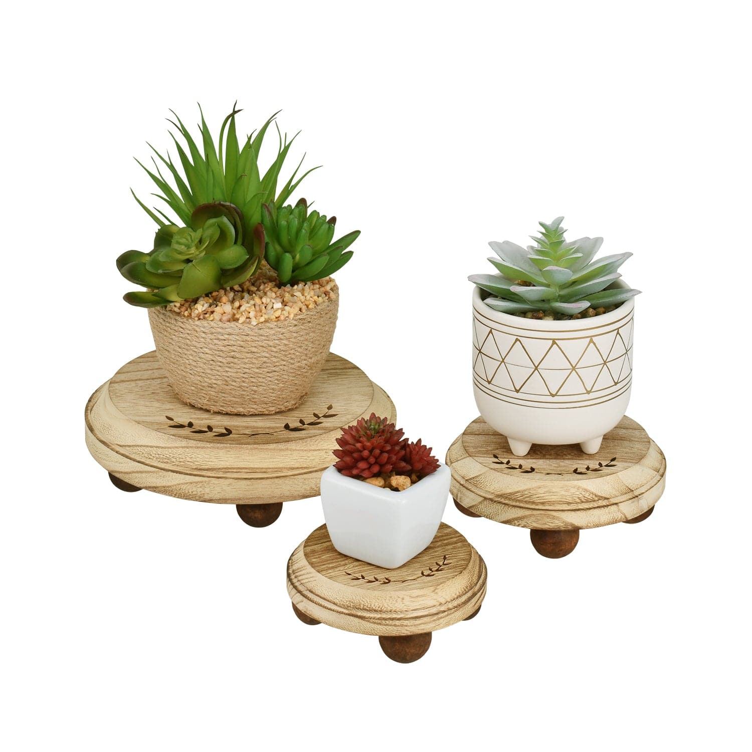 #WD3331-OK 3Pcs Set Wood Stackable Display Riser Stands