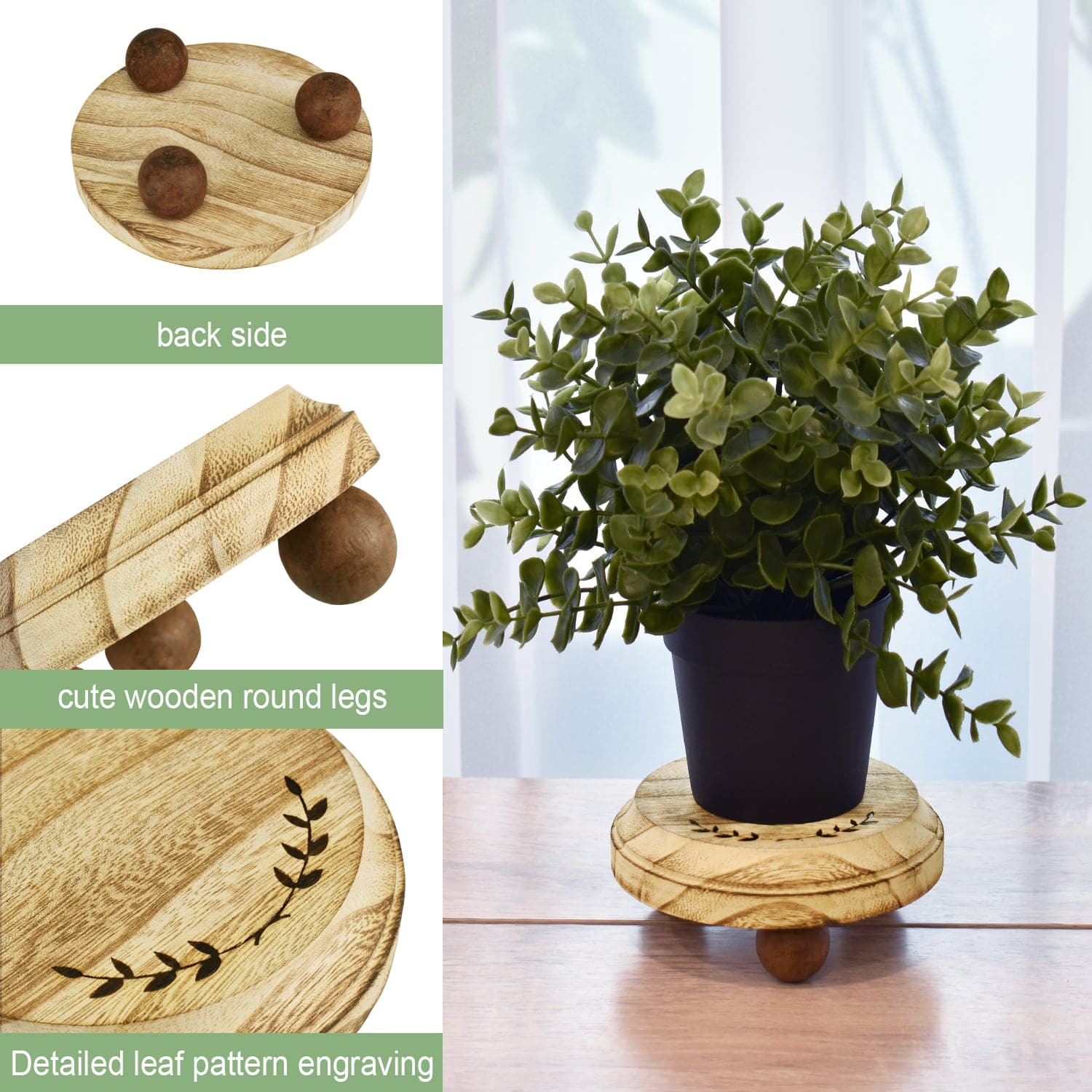 #WD3331-OK 3Pcs Set Wood Stackable Display Riser Stands