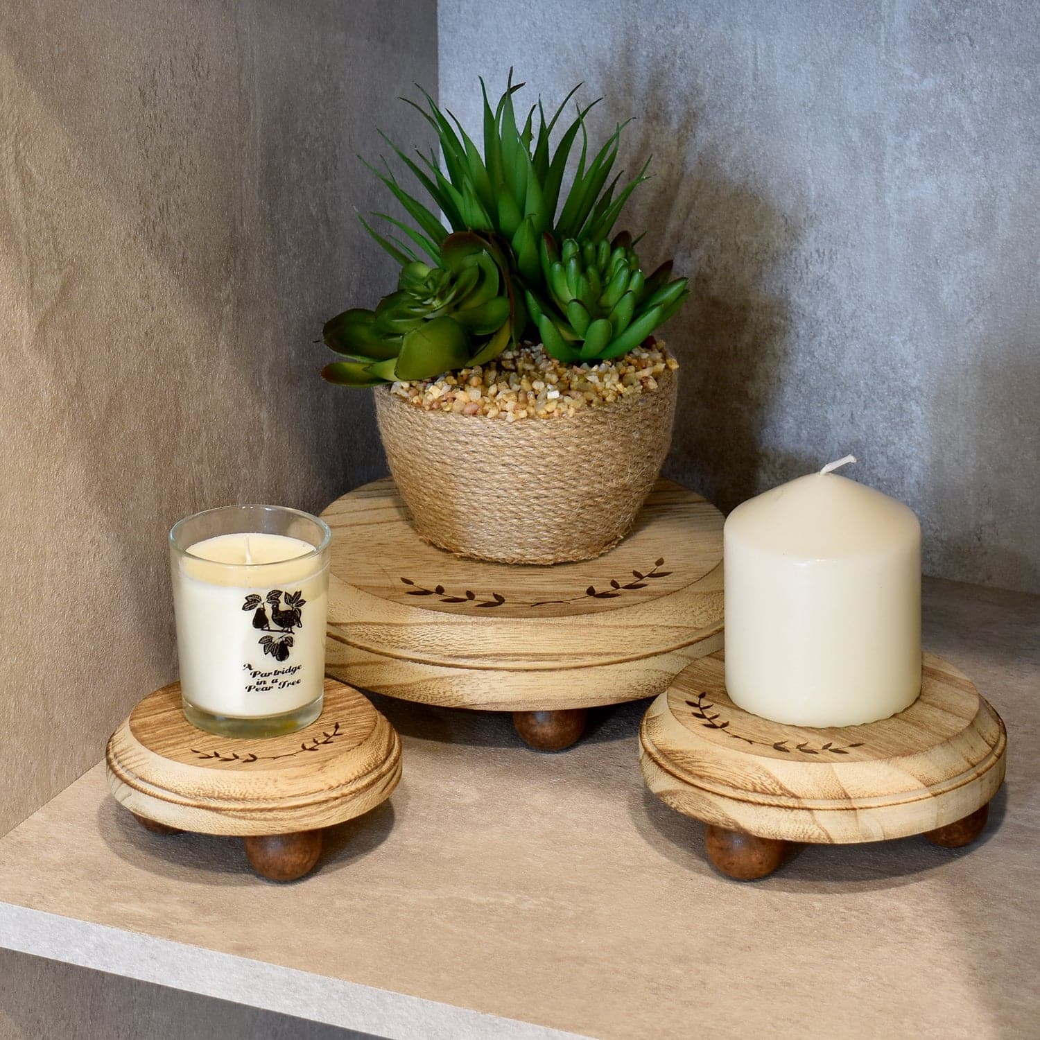 #WD3331-OK 3Pcs Set Wood Stackable Display Riser Stands