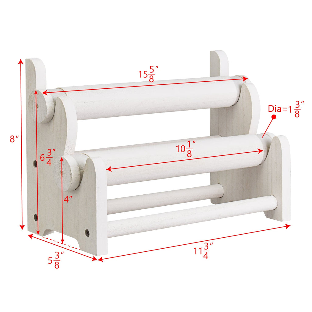#WD3802 Wooden 2 Tier Bar Bracelet Bangle Jewelry Holder