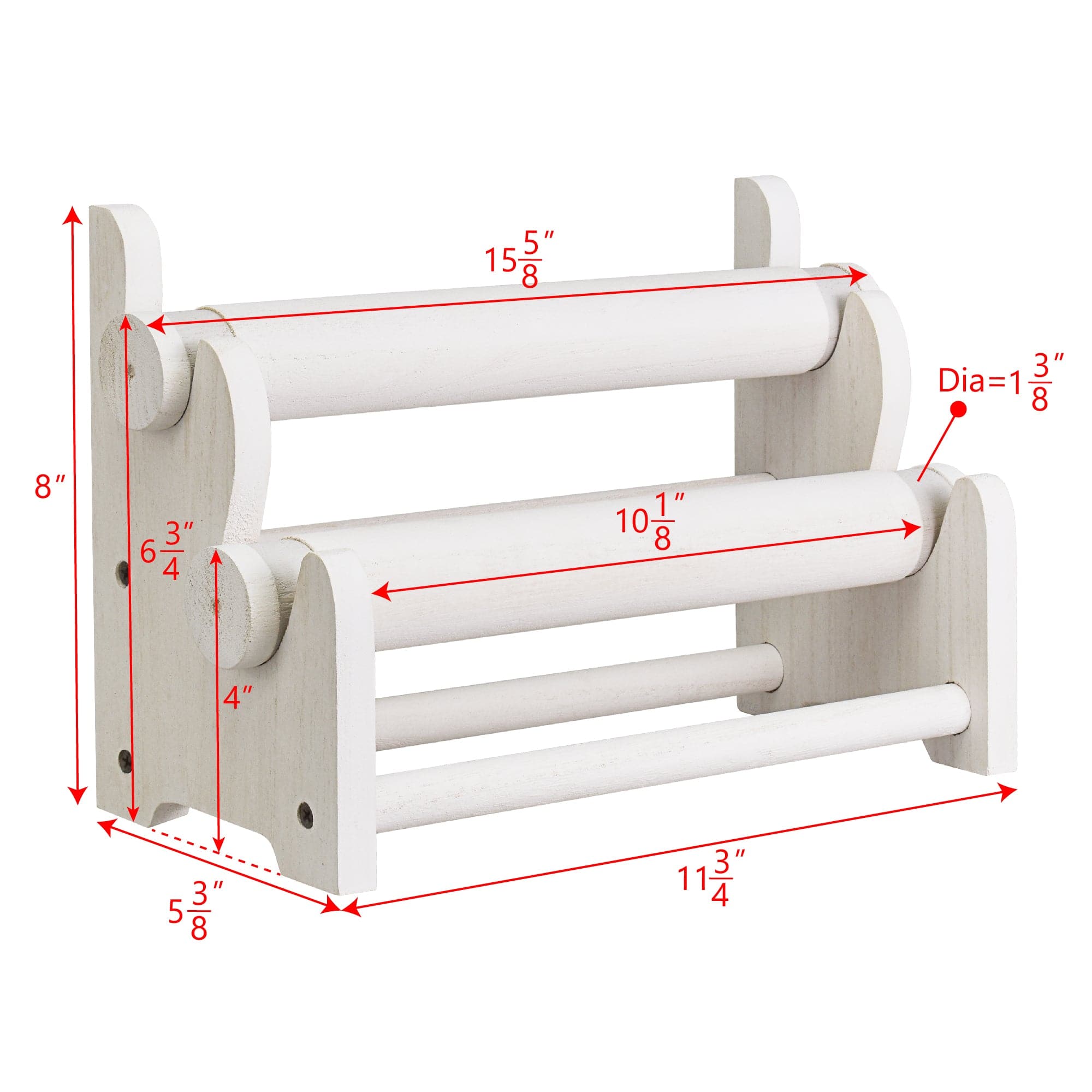 #WD3802 Wooden 2 Tier Bar Bracelet Bangle Jewelry Holder