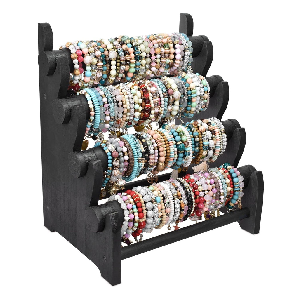 Wood 4 Bar Bracelet Display Stand -Nile Corp