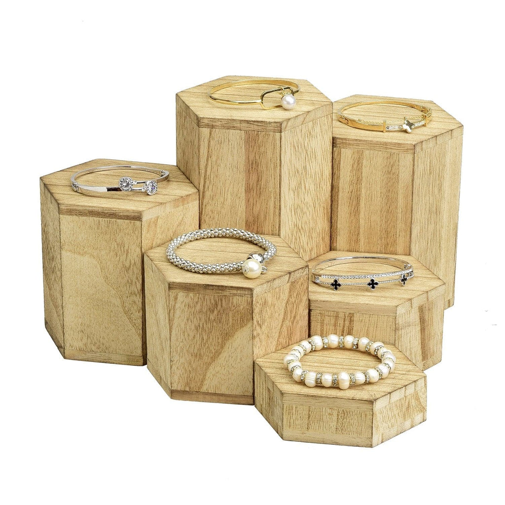 #WD513 Wooden 6 Pcs Hexagon Risers Display