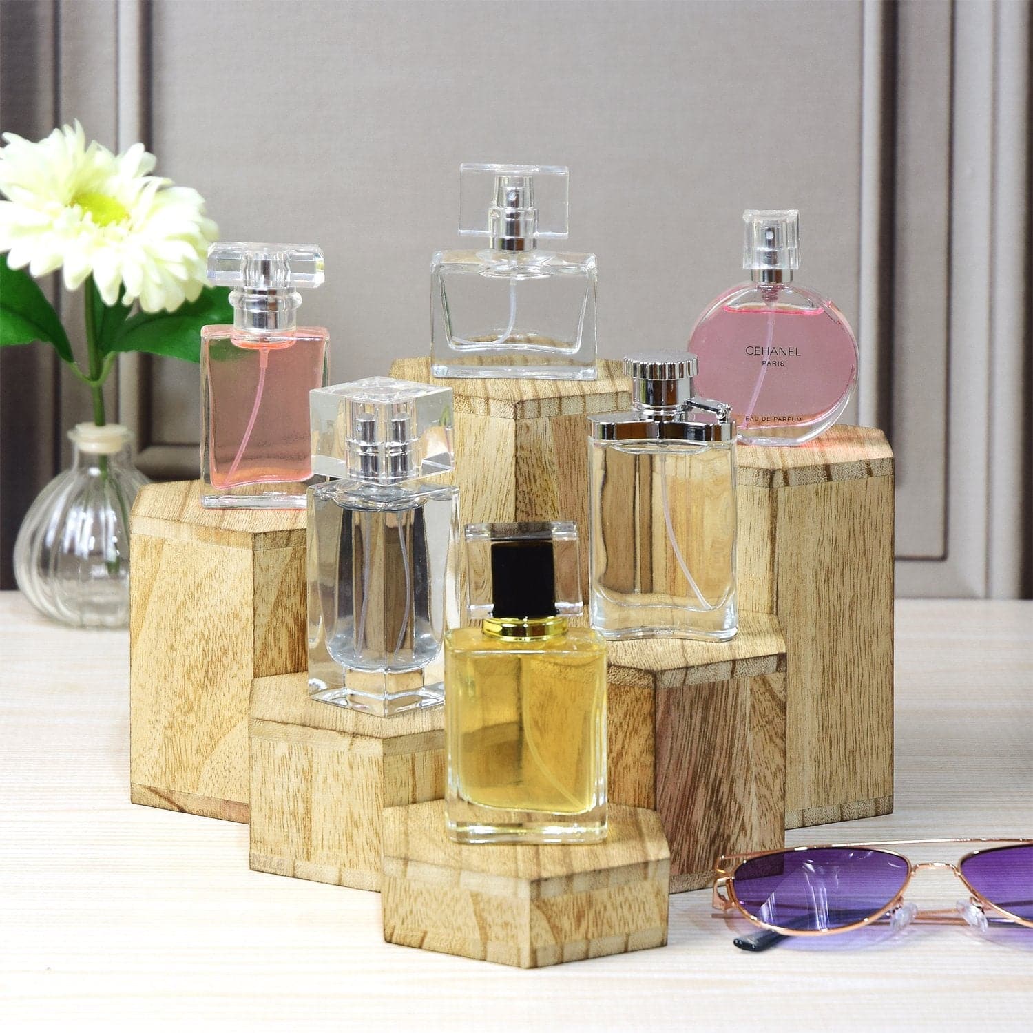 #WD513 Wooden 6 Pcs Hexagon Risers Display