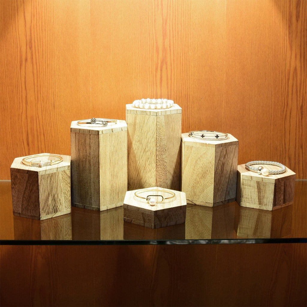 #WD513 Wooden 6 Pcs Hexagon Risers Display