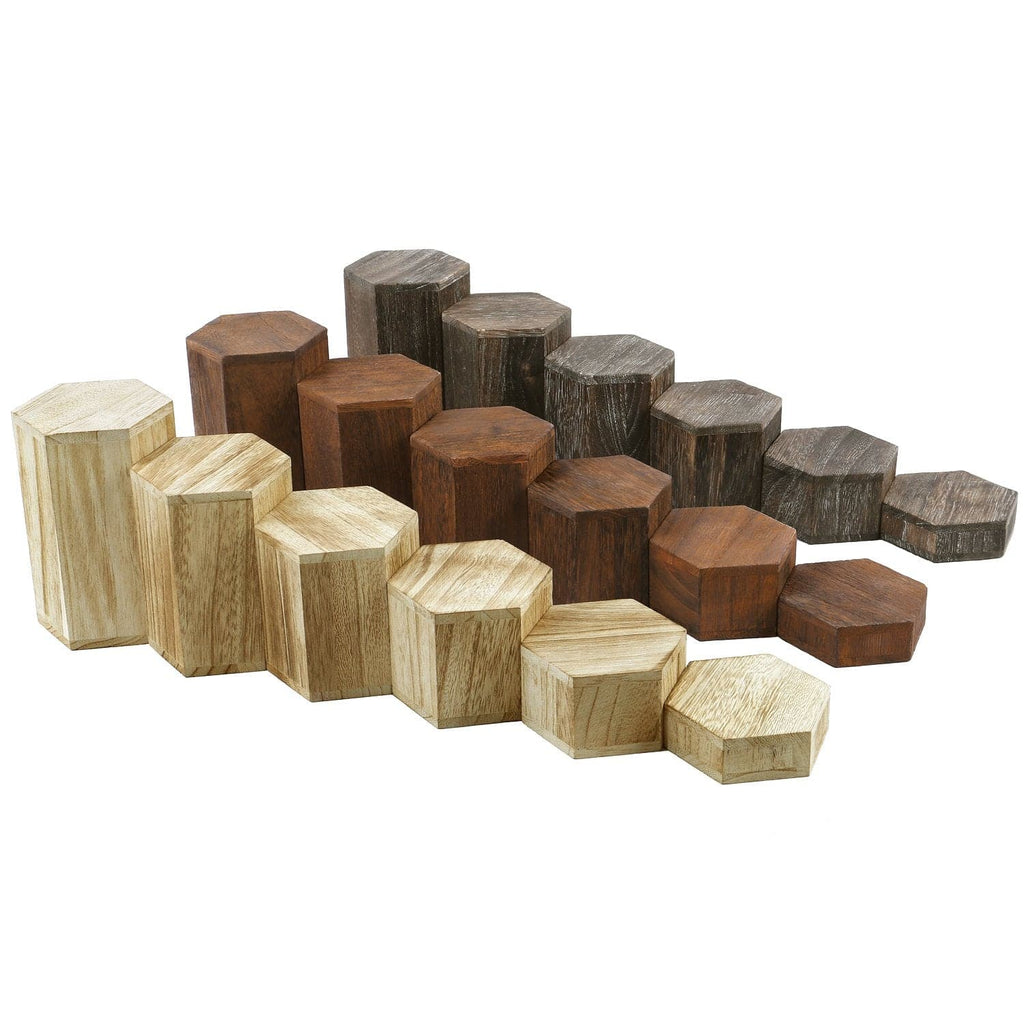 #WD513 Wooden 6 Pcs Hexagon Risers Display