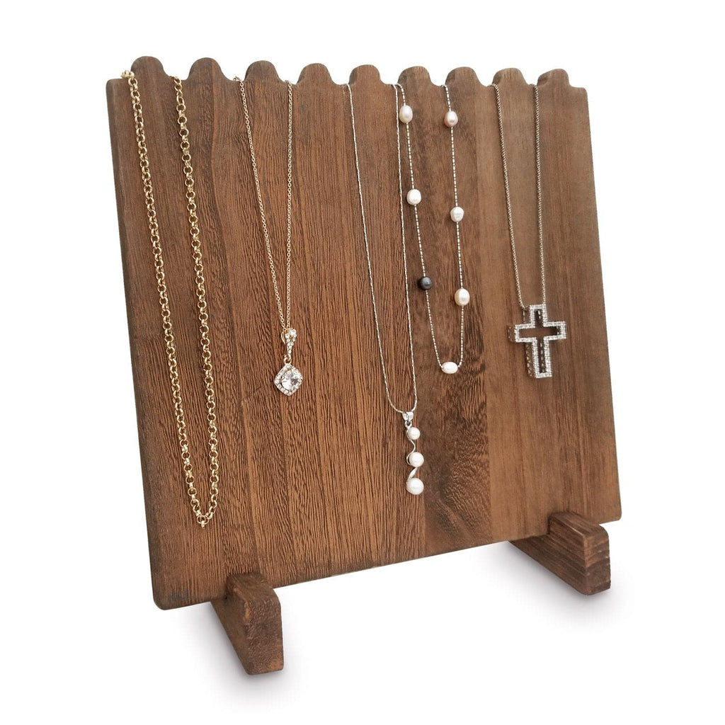 #WD609 Wooden Plank Necklace Jewelry Display Stand for 8 Necklaces