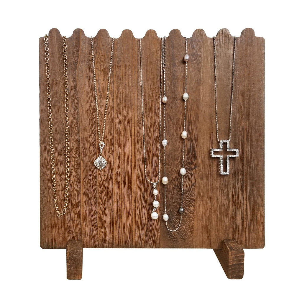 #WD609 Wooden Plank Necklace Jewelry Display Stand for 8 Necklaces