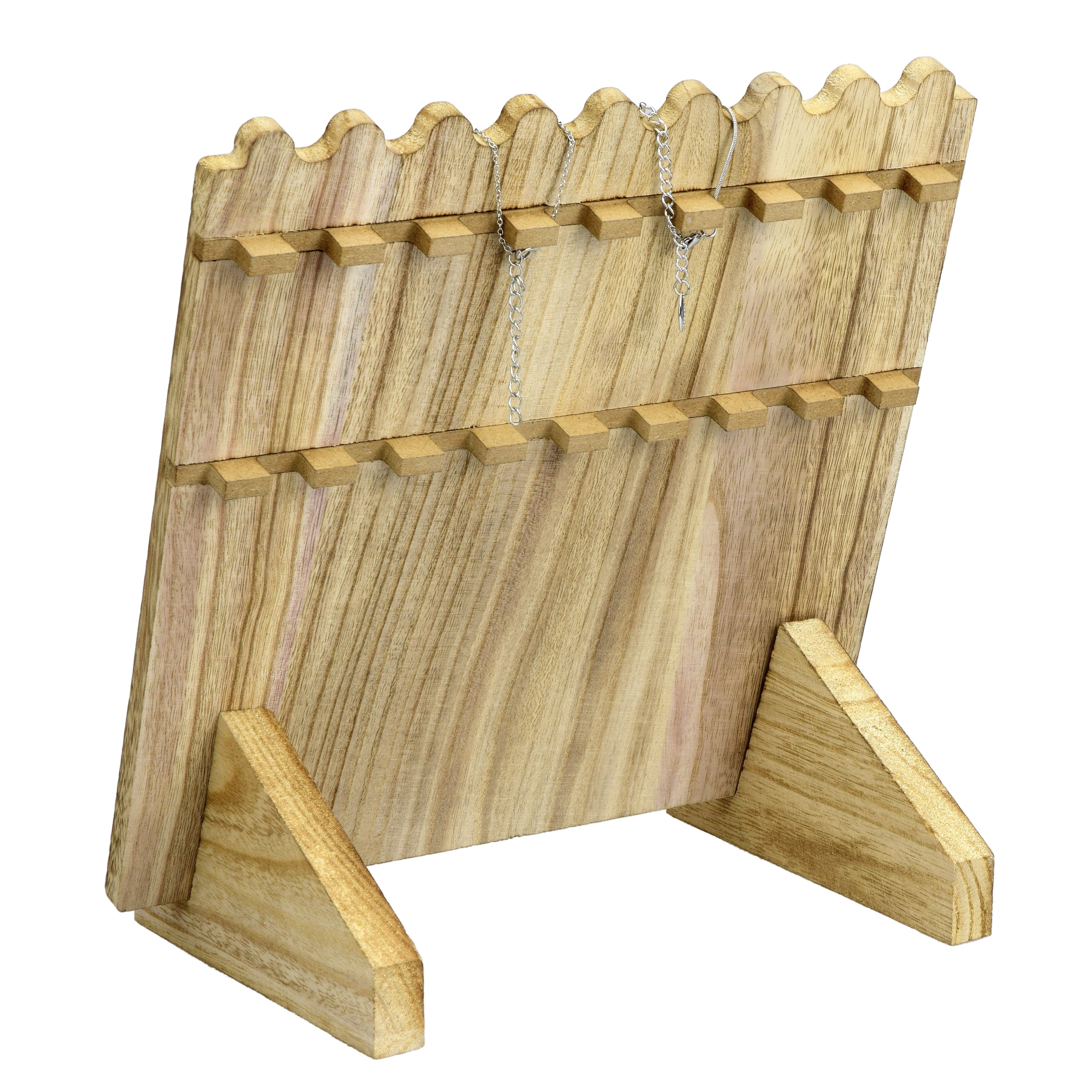 #WD609-OK Wooden Plank Necklace Jewelry Display Stand for 8 Necklaces